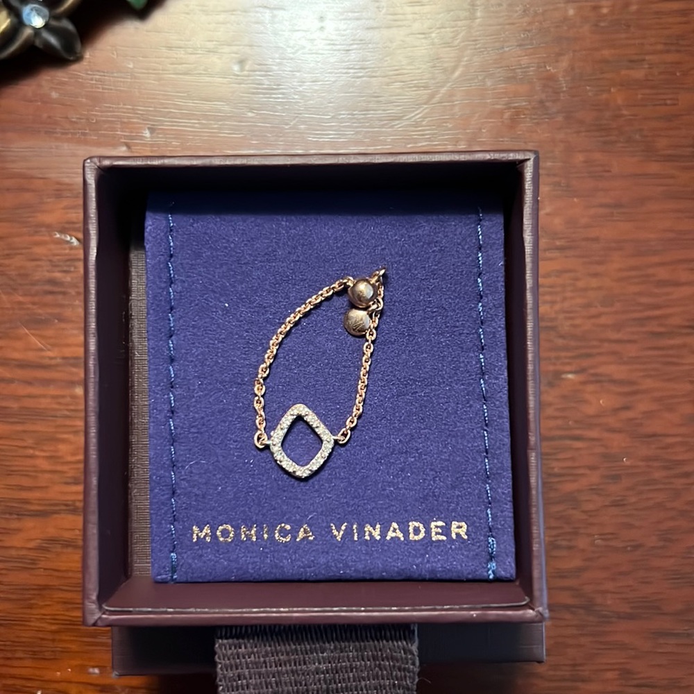 ROSE GOLD MONICA VINADER DIAMOND CHAIN RING NEW with BOX! One/Size fits most..